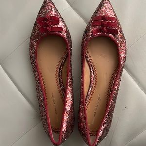 Anthropology Pilcro and the Letterpress Sparkly Flats Sz8